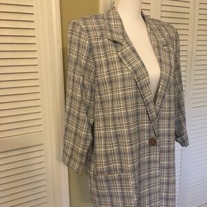 Vintage Alice Stuart Plaid Blazer Size M